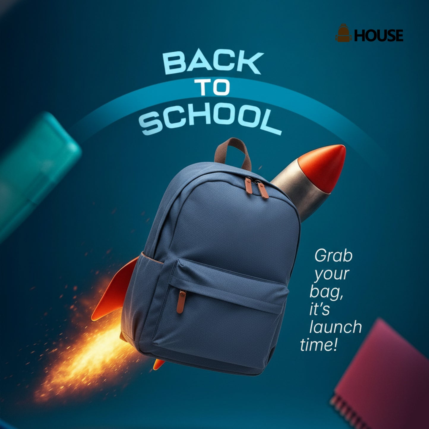 BEARKY Student Backpack Blue